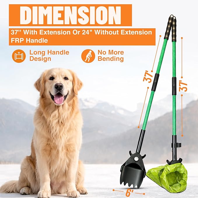 XP Pooper Scooper & Rake Set, Consumer Reports #1 Rated Ergonomic Scooper 2024 - Image 3