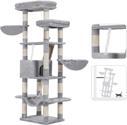 Heybly Cat Tree, 68 inch Multi-Level Cat Tower - Image 5