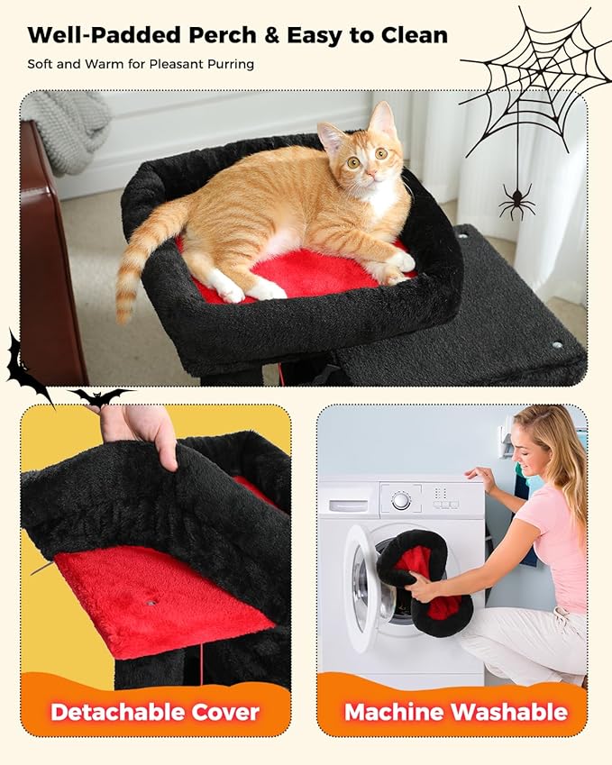 PAWZ Road Gothic Cat Tree, 30 Inches Black Cat Tower - Image 5