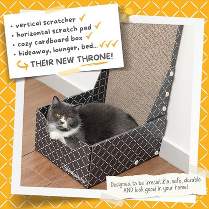 Hide & Scratch Cardboard Cat Scratcher Box & Bed - Image 2