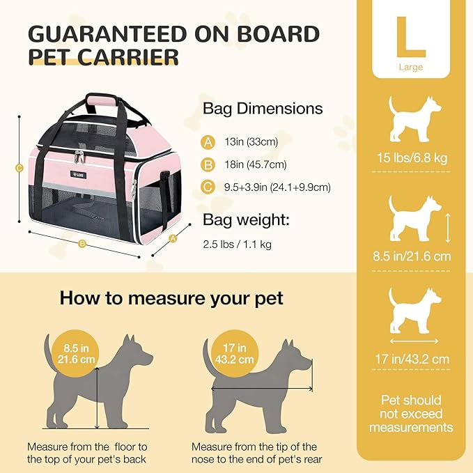 Lekereise Top-Expandable Pet Carrier 18x13x9.5 Inch Southwest Frontier Airline - Image 3