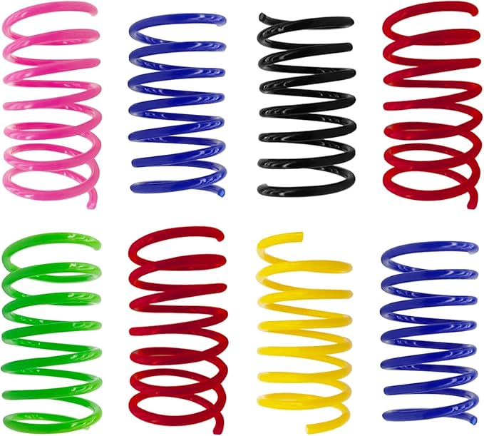 6Colors Plastic Spring Cat Toys, 90 Pack Spiral Springs - Image 8