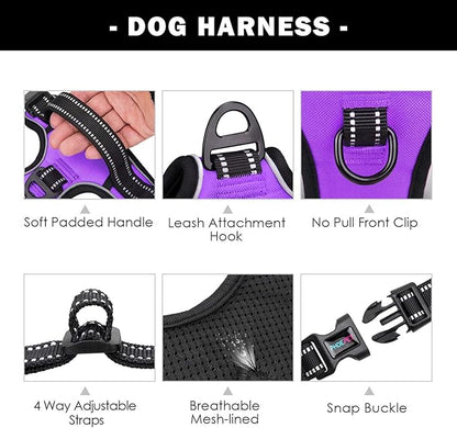 PHOEPET No Pull Dog Harnesses for Small Dogs Reflective Adjustable Front Clip - Image 4