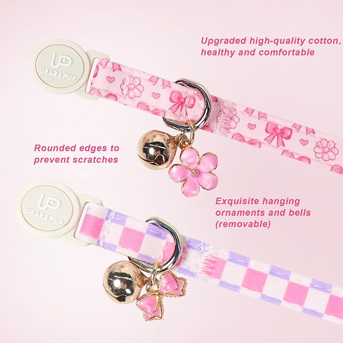 Cat Collar, Pretty Plaid Kitten Collars - Image 2