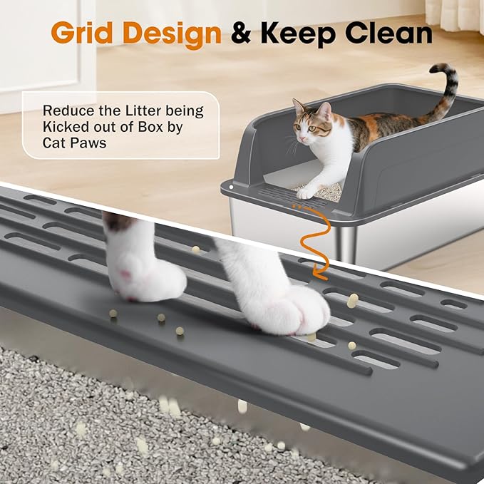 2PACK Stainless Steel Litter Box, Extra Large Litter Boxes - Image 3