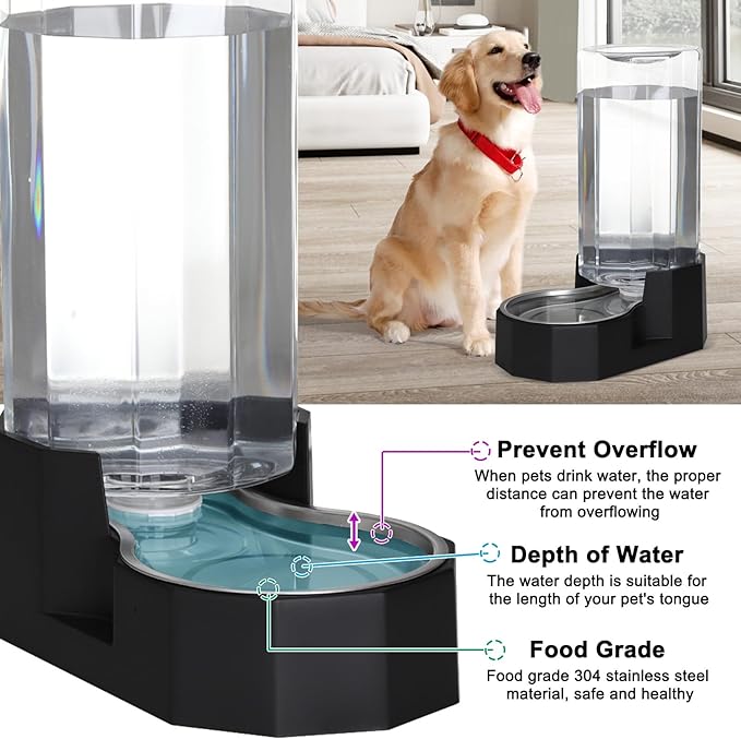 Sfozstra Black 9L Gravity Dog Water Dispenser - Image 5