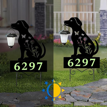Solar Dog Garden Stakes Dog Holding Solar Lantern Decor Stakes Animal Yard - Image 3