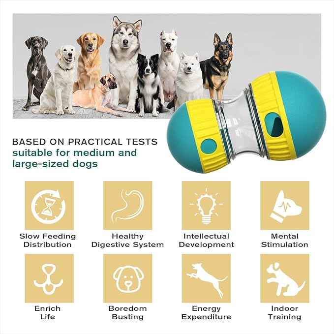 BSISUERM Dog Treat Dispensing Puzzle Toy Adjustable Food Dispenser Slow Feeder - Image 2