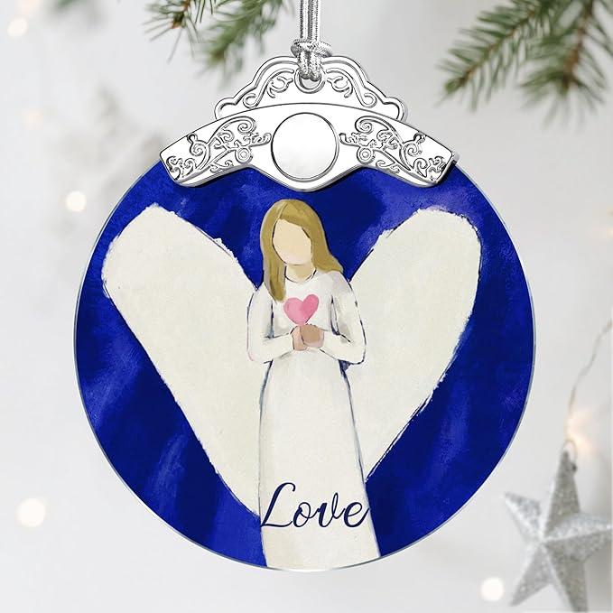 Stained Glass Ornament, Love Angel Christmas Ornaments, Christmas Decorations by Jocidea