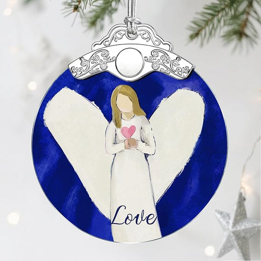 Stained Glass Ornament, Love Angel Christmas Ornaments, Christmas Decorations by Jocidea