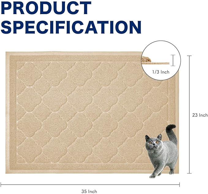 WePet Cat Litter Box Mat, Kitty Premium PVC Pad, Durable Trapping Rug, - Image 2
