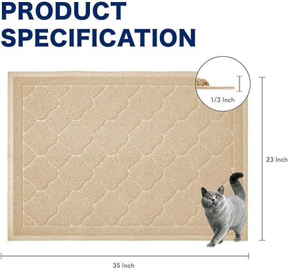 WePet Cat Litter Box Mat, Kitty Premium PVC Pad, Durable Trapping Rug, - Image 2