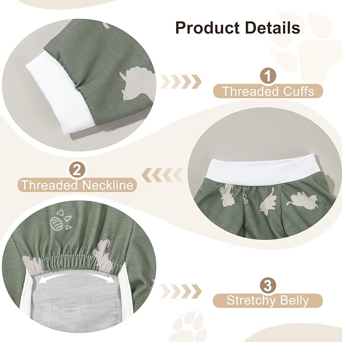 Bienbee Dog Pajamas, 4 Pack Dog Recovery Suit Shedding Suit Cute Soft Puppy - Image 6