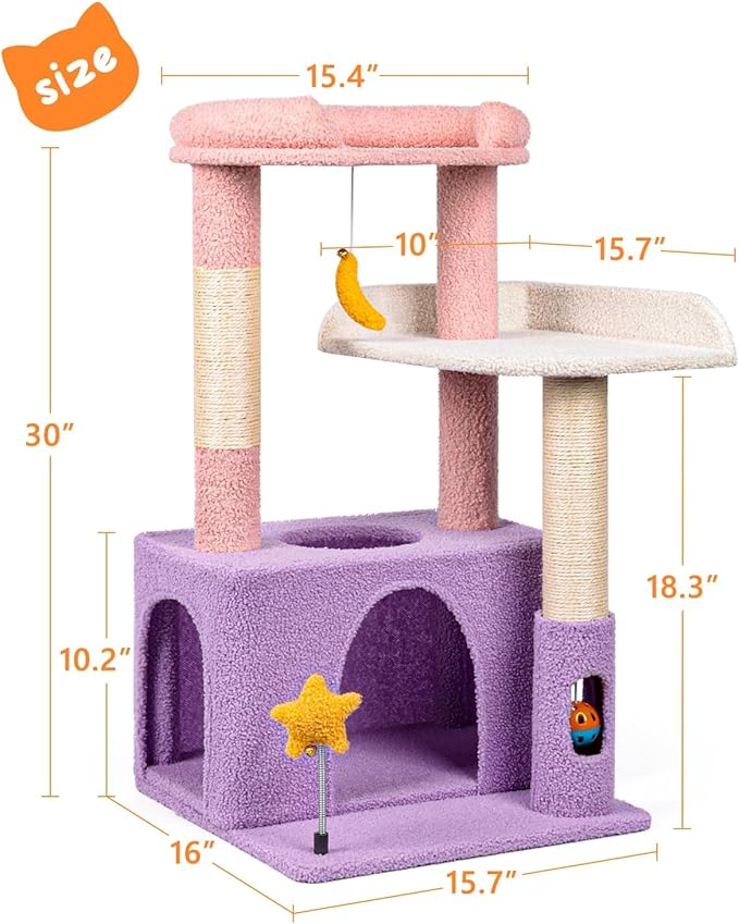 31" Cute Cat Tower for Indoor Kittens - Image 6