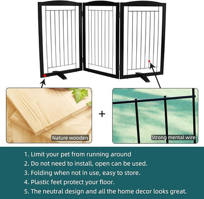 ZJSF Freestanding Dog Fence Indoor, Foldable Dog Gate - Image 6