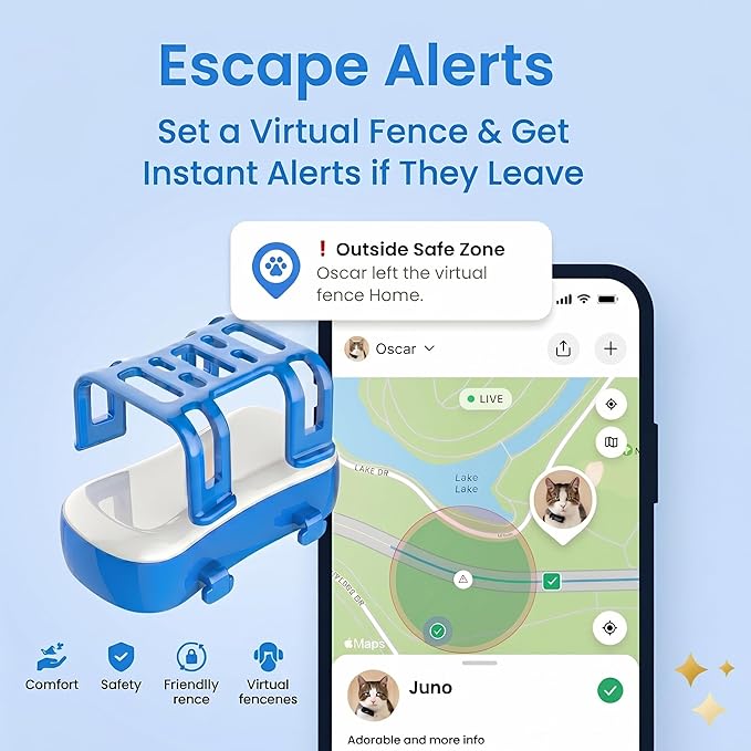 Smart GPS Pet Tracker for Cats and Dogs, 4G LTE Live Tracking, Virtual Fence - Image 3