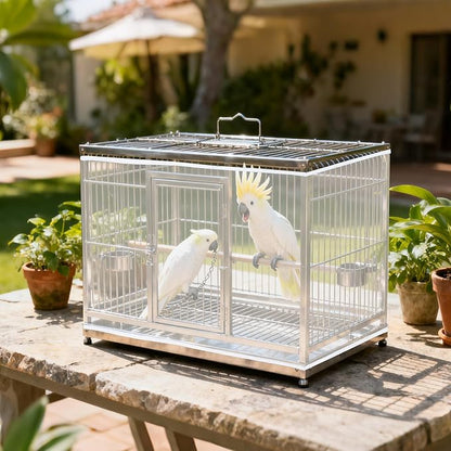 Fengek 2 Pcs Adjustable Bird Cage Cover & Seed Catcher Net - Image 4