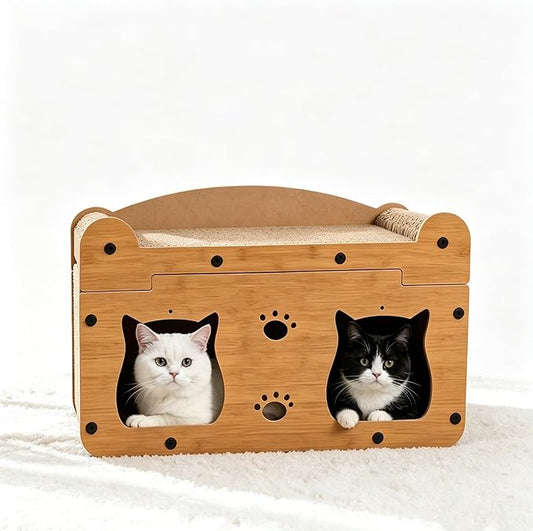 Cat Scratcher House, 2-in-1 Cardboard Cat House by Unknown