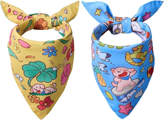 Spring Summer Dog Bandanas, Cute Colorful Bandanas, Washable Cotton Adjustable by SharelovespreadjoychooseGOHERII