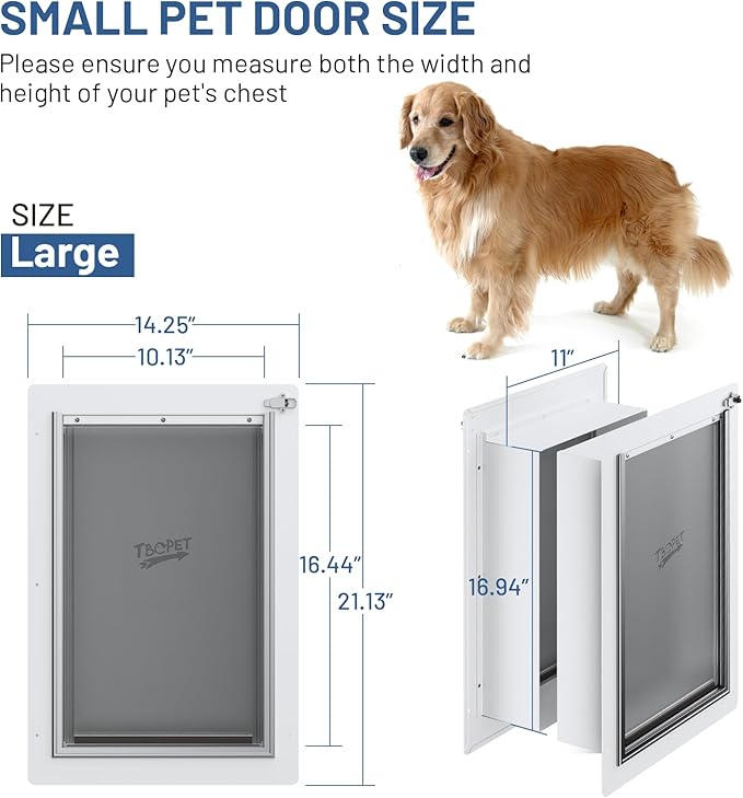 Pet Door for Wall with Secure Aluminum Lock, Steel Frame and Telescoping Tunnel - Image 4