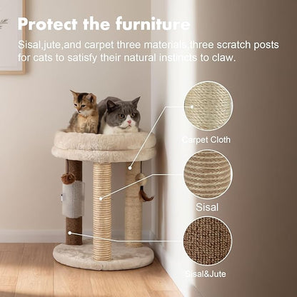 MECOOL 4in1 Small Cat Tree, Scratching Post - Image 3