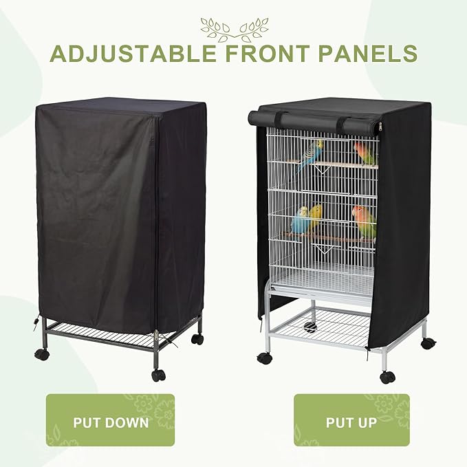Black Bird Cage Cover, Adjustable - Image 3