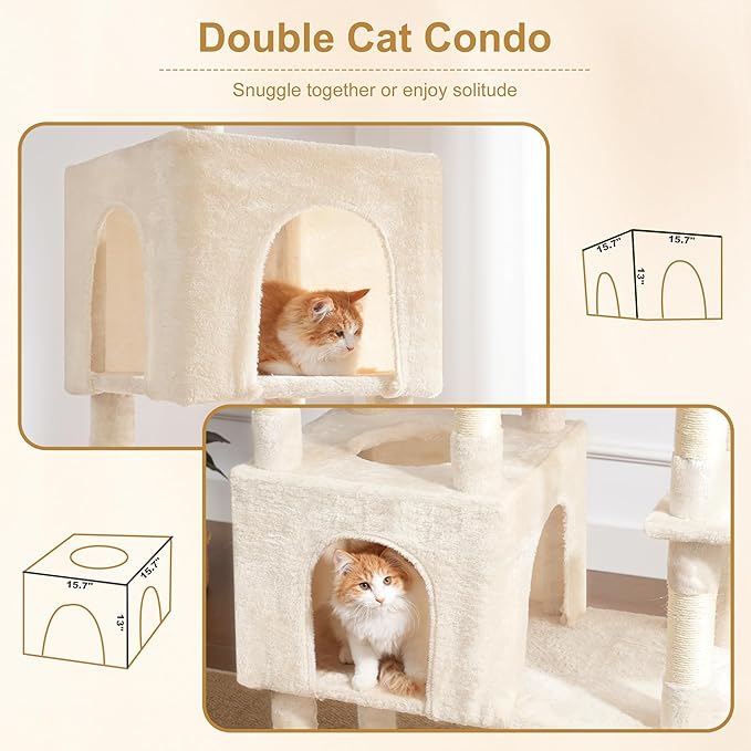 Heybly Cat Tree, 76-Inch Tall Heavy Duty Cat Tower - Image 6