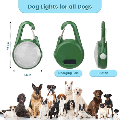2Pack Dog Lights for Night Walking Dog Collar Light Clip on Rechargeable Glow - Image 6