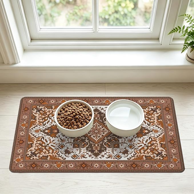 Pet Feeding Mat for Floors Waterproof Dog Mat for Food and Water Absorbent by Unknown