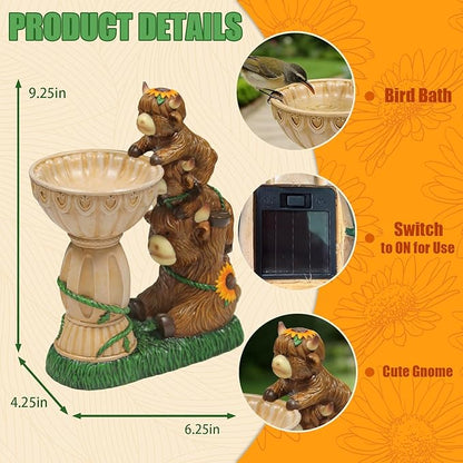 Sheaifun Solar Garden Statues Highland Cow Garden Decor Resin Highland Cow - Image 4