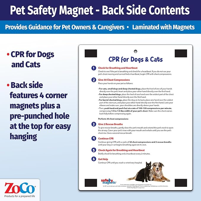Safety Magnets by ZOCO – Pet Safety Fridge Magnet – Cat & Dog CPR – Safe & - Image 3