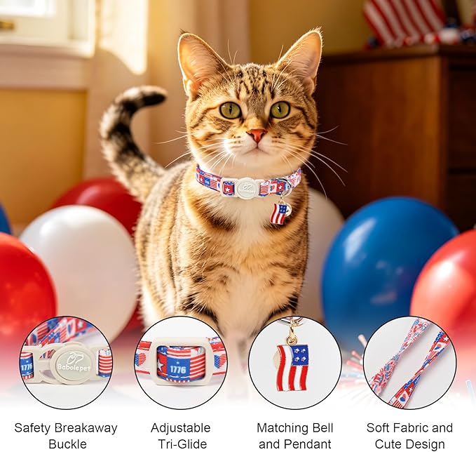 2 Pack 4th of July Cat Collars - Image 3
