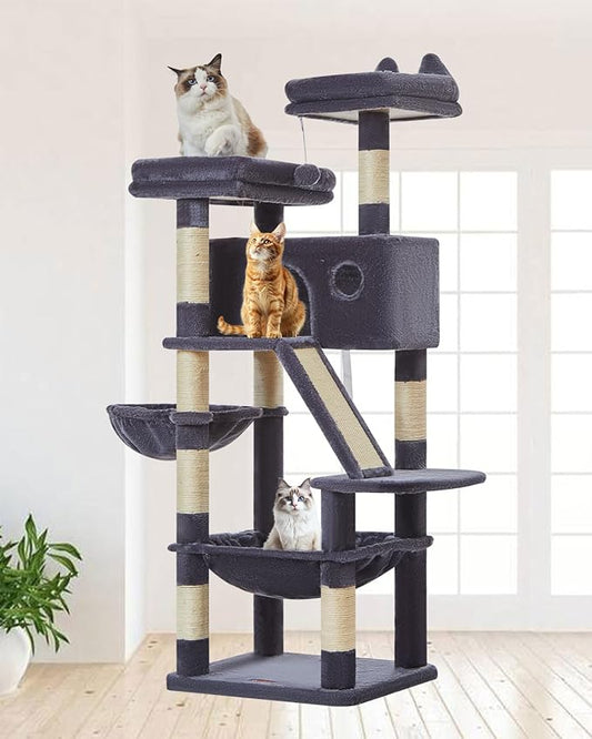 Taoqimiao Cat Tree 57.5-Inch, Cat Tower by Taoqimiao