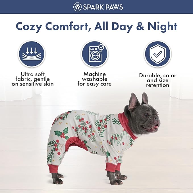 Spark Paws Dog Christmas Pajama, Dog Recovery Suit Male, Ultra-Soft and 4-Way - Image 5