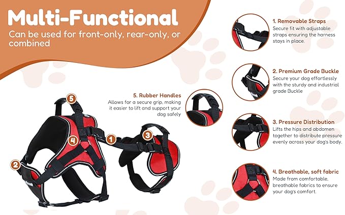 Doggie Stylz Multi-Functional Full-Body Lifting Dog Harness Vest, Designed - Image 3