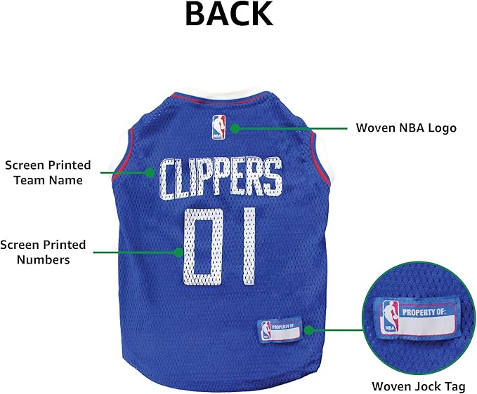 Pets First NBA LOS ANGELES CLIPPERS DOG Jersey, Large - Image 6
