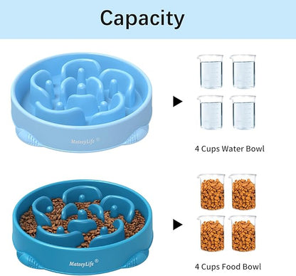 MateeyLife Large Slow Feeder Dog Bowls 2PCS, Anti-Choking Puzzle Dog Food Bowls - Image 5
