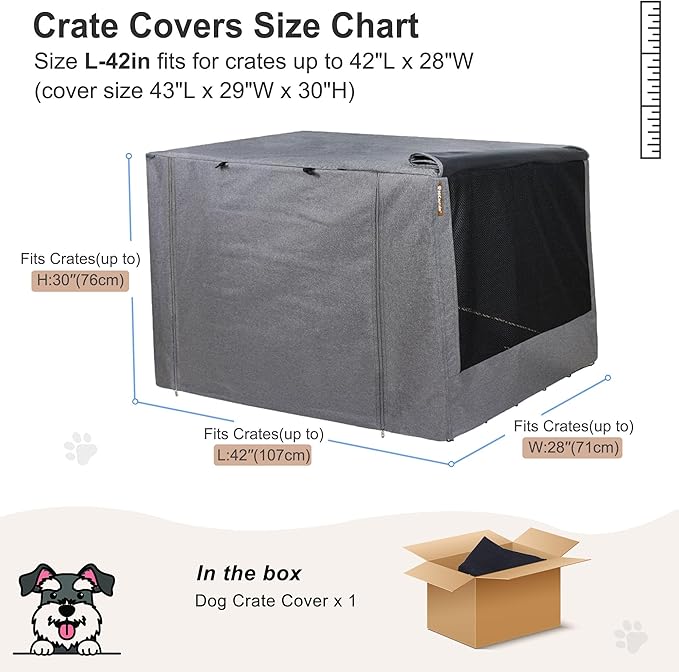 HiCaptain Breathable Dog Crate Cover 42 Inch, Durable Heavy Duty Kennel Cover - Image 6