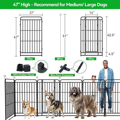 Kfvigoho Heavy Duty Dog Playpen: 8 Steel Panels 47" Height, Square Steel Pipe - Image 4