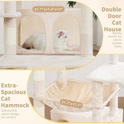 Heybly Tall Cat Tree for Large Cat, 80-inch Multi-Level Cat Tower for Indoor - Image 3