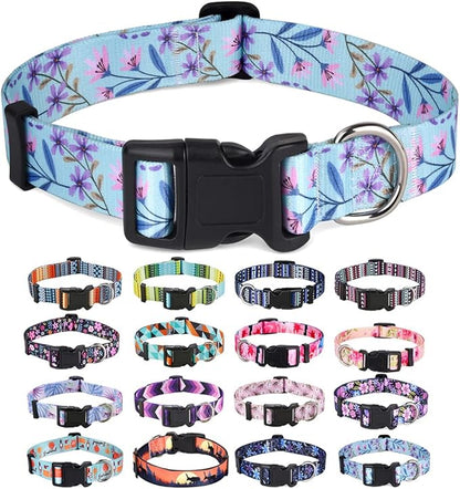 Mihqy Dog Collar with Bohemia Floral Tribal Geometric Patterns by Mihqy