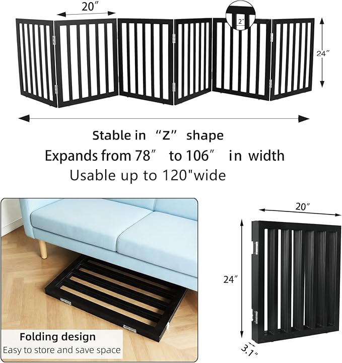 Dog Gate Indoor, Freestanding Dog Fence - Image 7