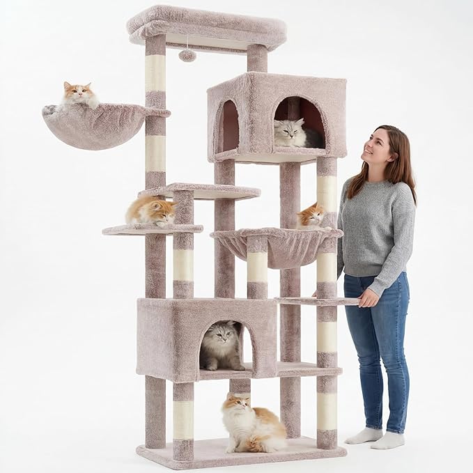 Heybly Cat Tree, 76-Inch Tall Heavy Duty Cat Tower - Image 5