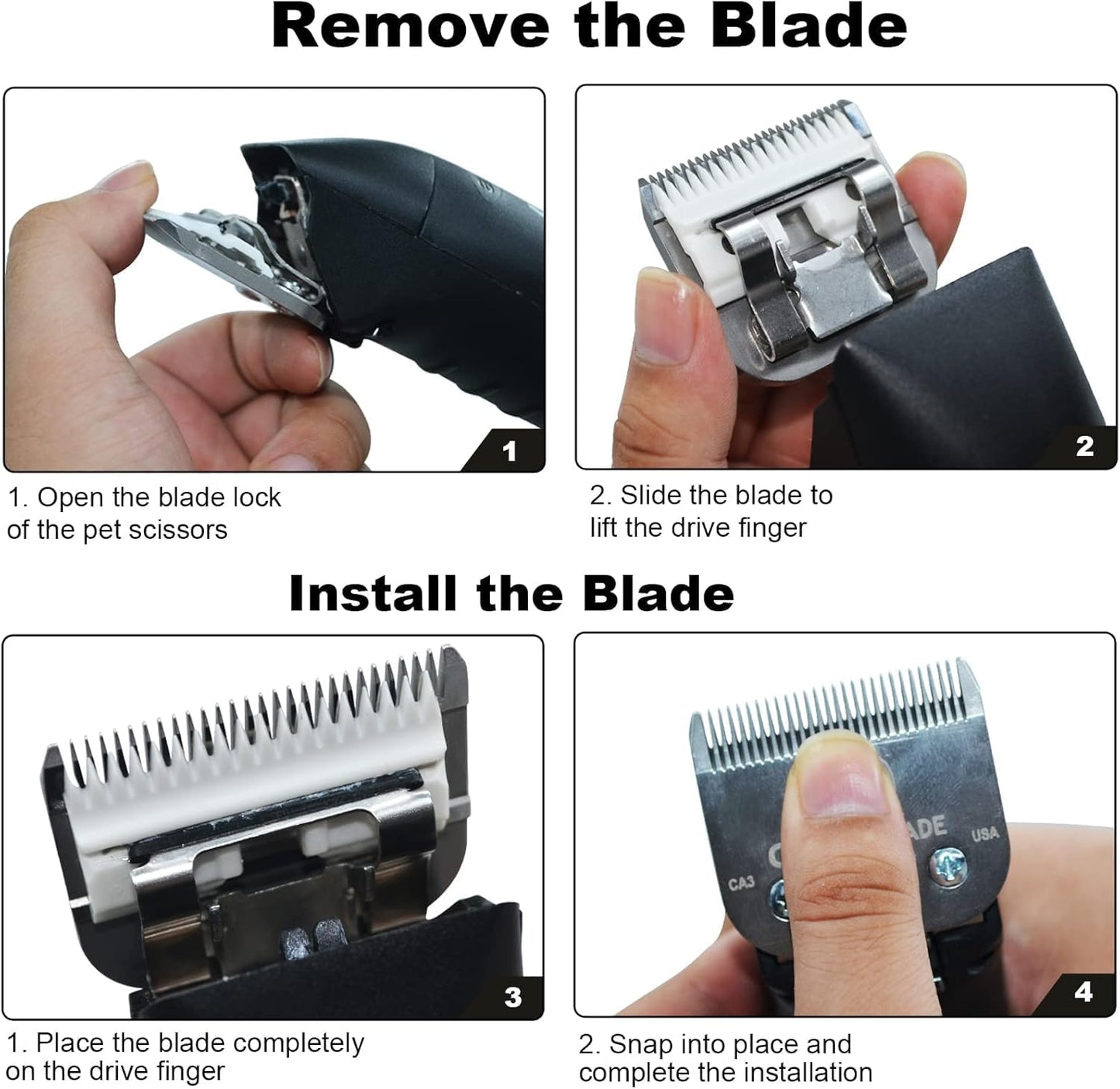 1Pack 10 Blade Dog Groomg Blades Compatible with Pet Clipper/Oster A5/Wahl KM Series Dog Clipper,Ceramic Blade & Stainless Steel Blade