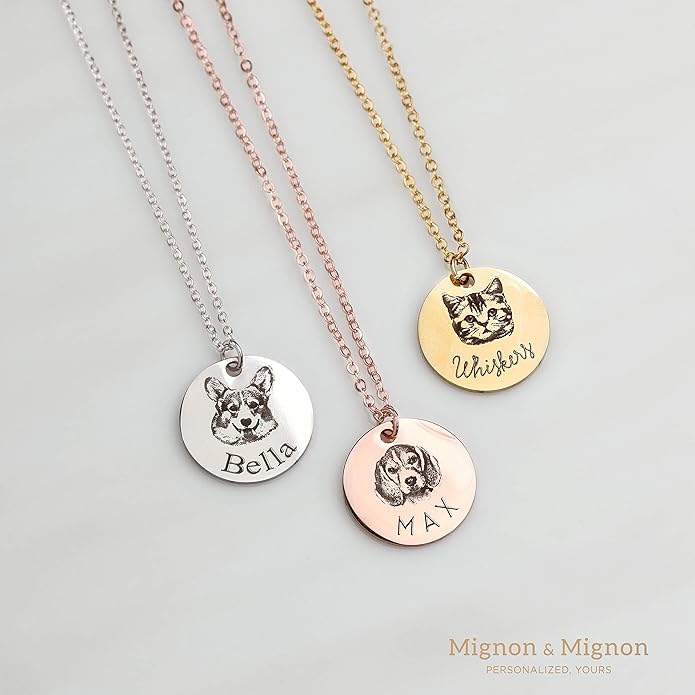 MignonandMignon Personalized Pet Portrait Necklace – Custom Jewelry Gift - Image 8