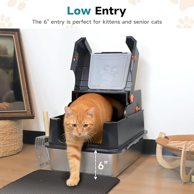TENTIZON Stainless Steel Cat Litter Box - Image 8