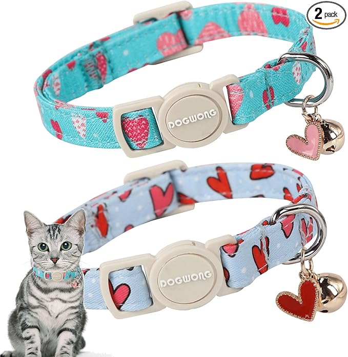 Cat Collar, 2 Pack Cat Collars Breakaway by DOGWONG