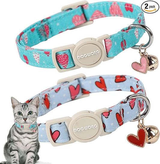 Cat Collar, 2 Pack Cat Collars Breakaway by DOGWONG