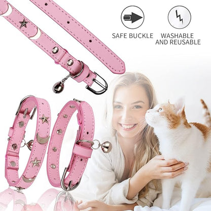 CHUKCHI Leather Cat Collars for Boy Girl Cats - Image 4
