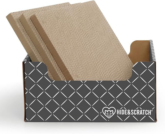 Hide & Scratch Cardboard Cat Scratcher Box & Bed by HideScratch